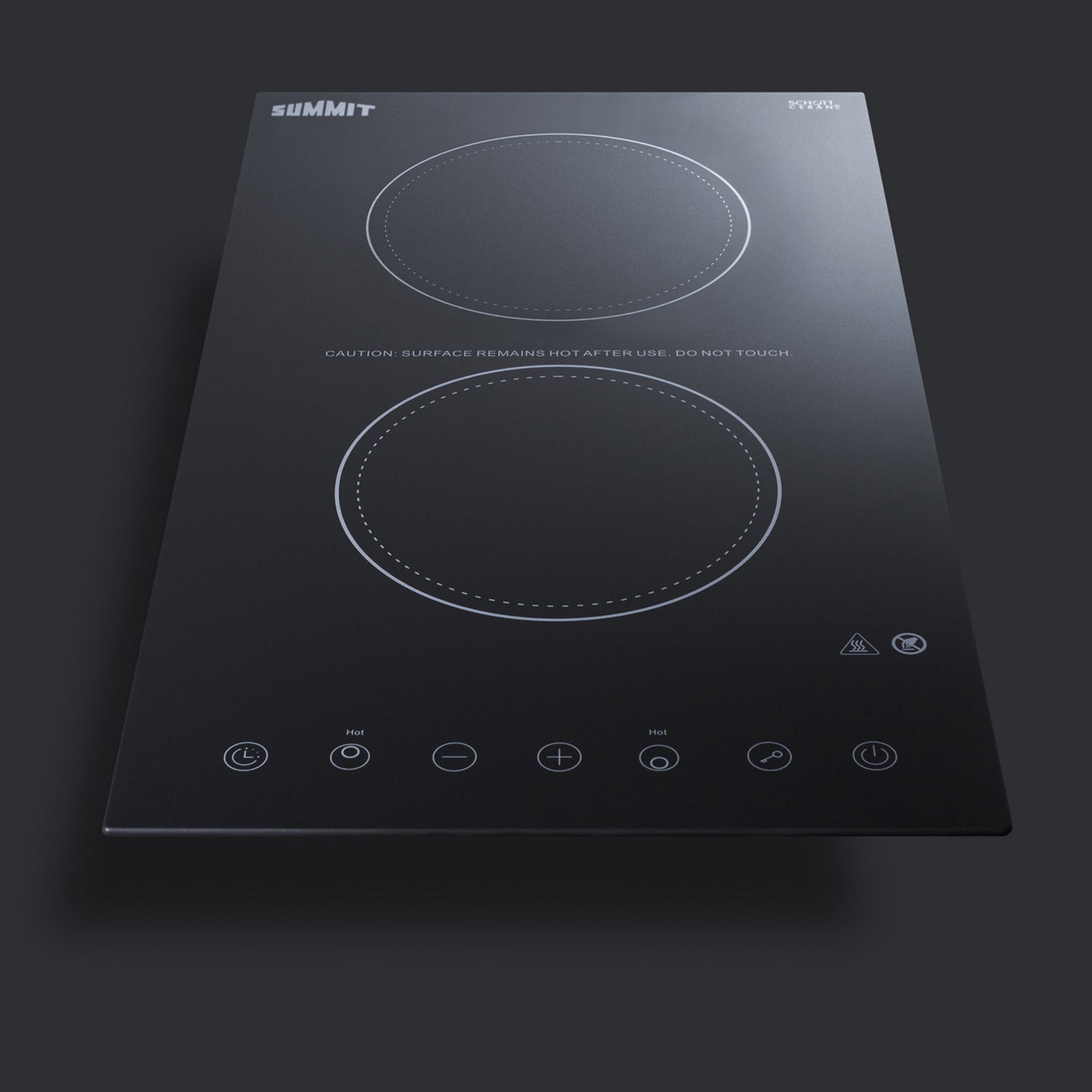 Black smooth-top cooktop with two radiant burners and touch controls from Cooktops and Kitchen & Kitchenware collection