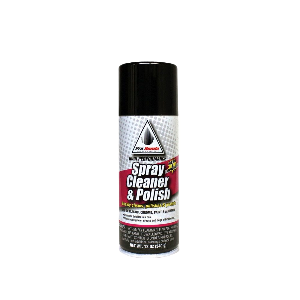 12 oz spray can of high-performance cleaner and polish for plastic, chrome, paint, and aluminum surfaces
