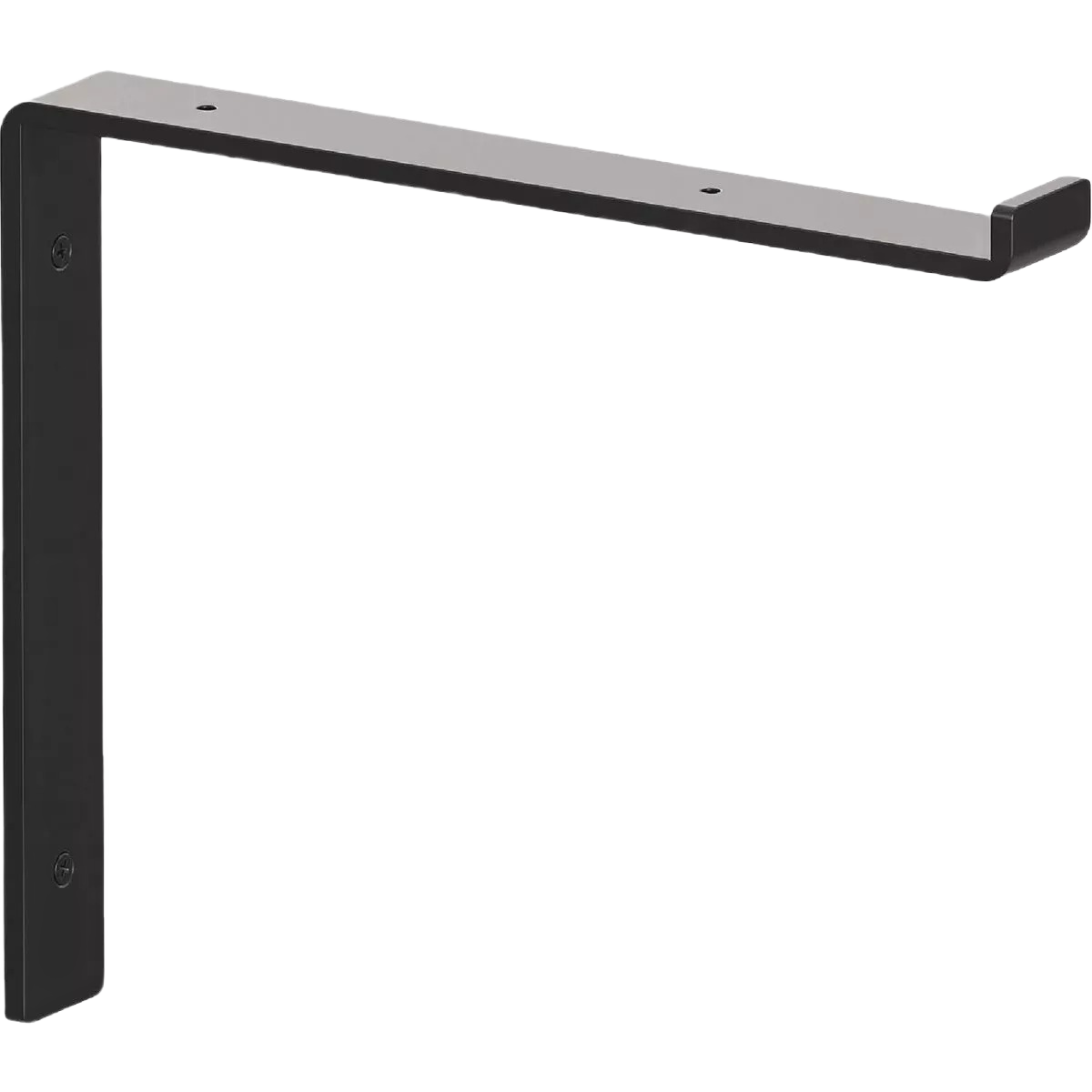 Black metal shelf bracket with multiple mounting holes for storage and shelving accessories under $50 collections