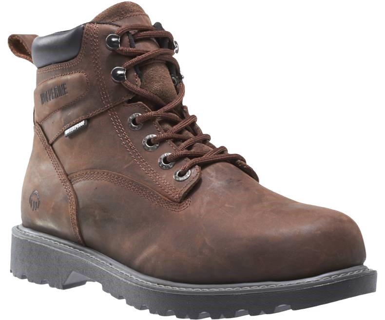 Dark brown waterproof men's floorhand work boot with lace-up front and durable sole in Clothing & Shoes collection
