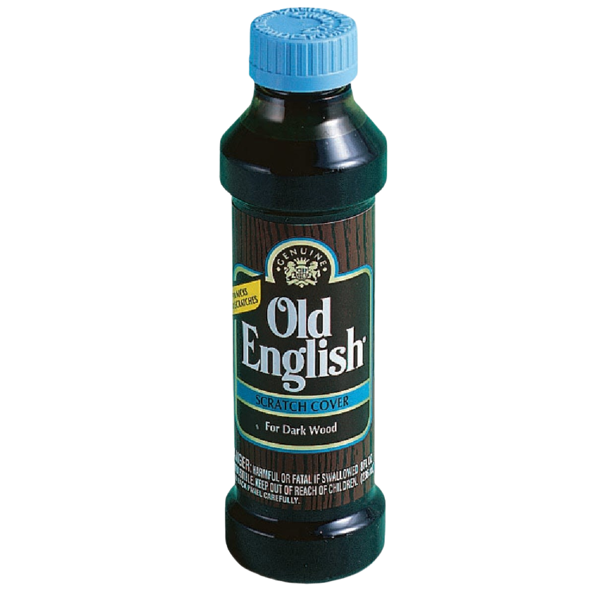 8 oz bottle of wood polish designed to conceal scratches on dark wood furniture and floors under $50 cleaning tools