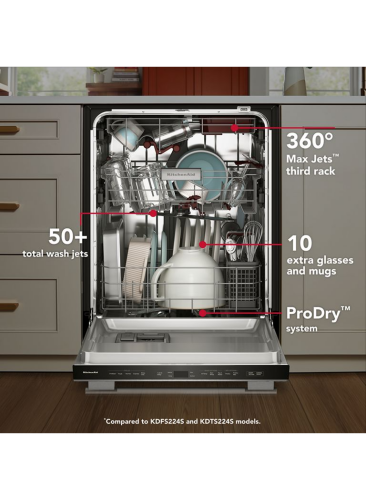 360° Max Jets™ Third Rack Dishwasher with Stemware Shield and Stemware Clips, 44 dBA