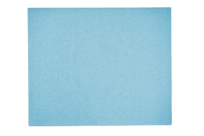 Blue abrasive sanding sheet designed for hand sanding tasks and tools in home improvement projects