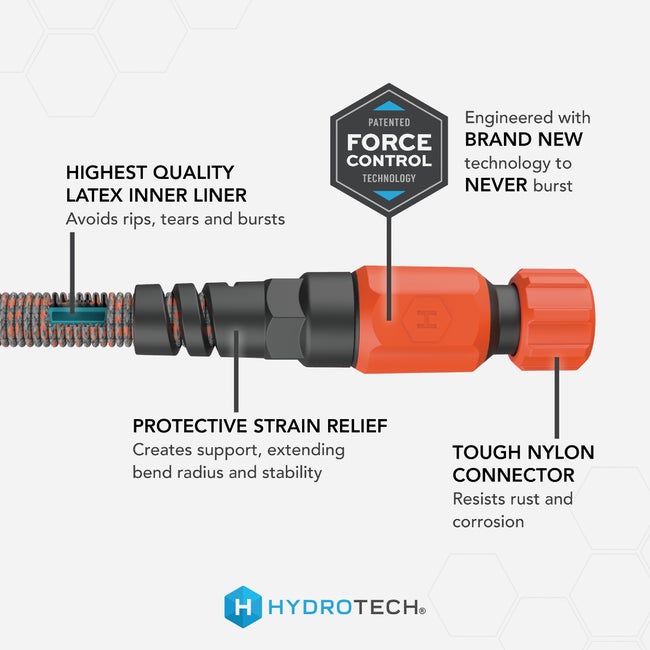 Hydrotech 5/8" x 75' Orange Expandable Burst Proof Hose