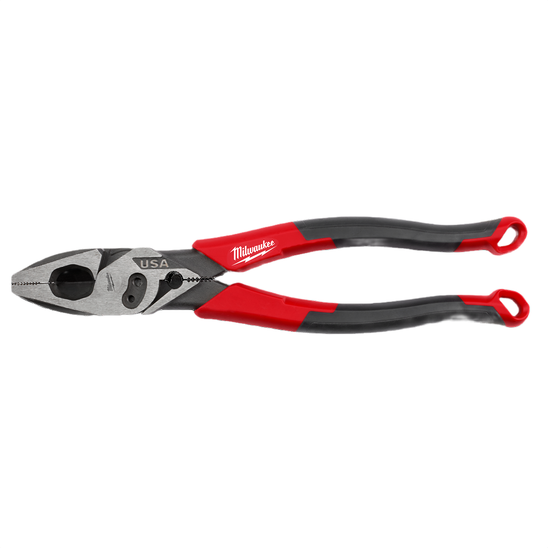 9-inch comfort grip pliers with crimper and bolt cutter, designed for woodworking and home improvement tasks