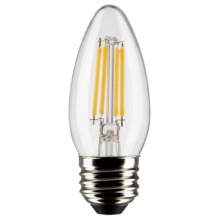 Clear LED decorative light bulb with medium base, suitable for lighting and home improvement under $50 collections.