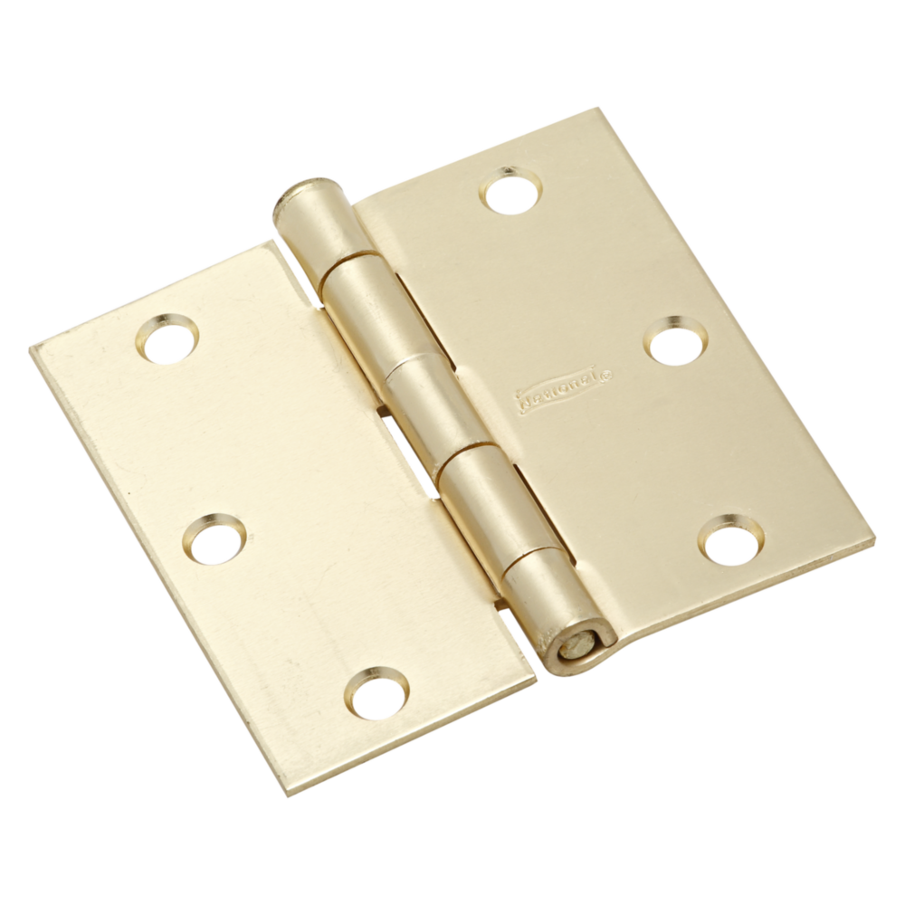 3-inch square satin brass door hinge with removable pin for interior door hardware under $50 collection