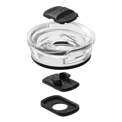 Clear durable lid with black locking slider and rubber gasket for secure spill resistance on 20 oz tumbler