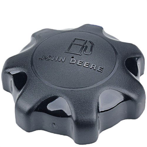 Black John Deere fuel tank filler cap with grip design for automotive and machinery parts under $50