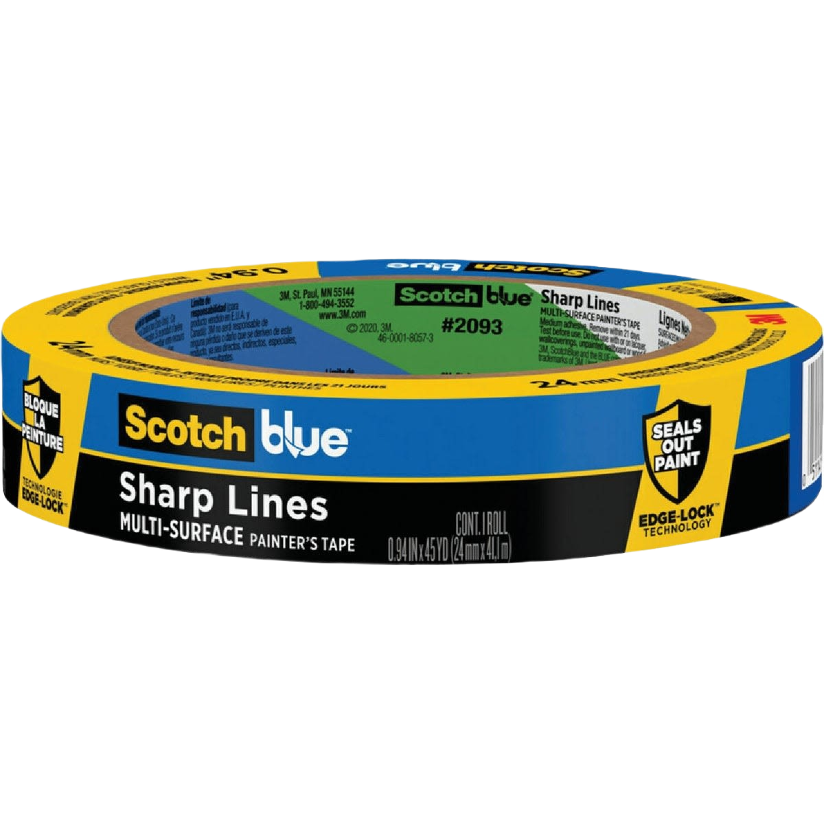 3M Scotch Blue sharp edge painter's tape roll with Edge-Lock technology for clean paint lines in home improvement supplies