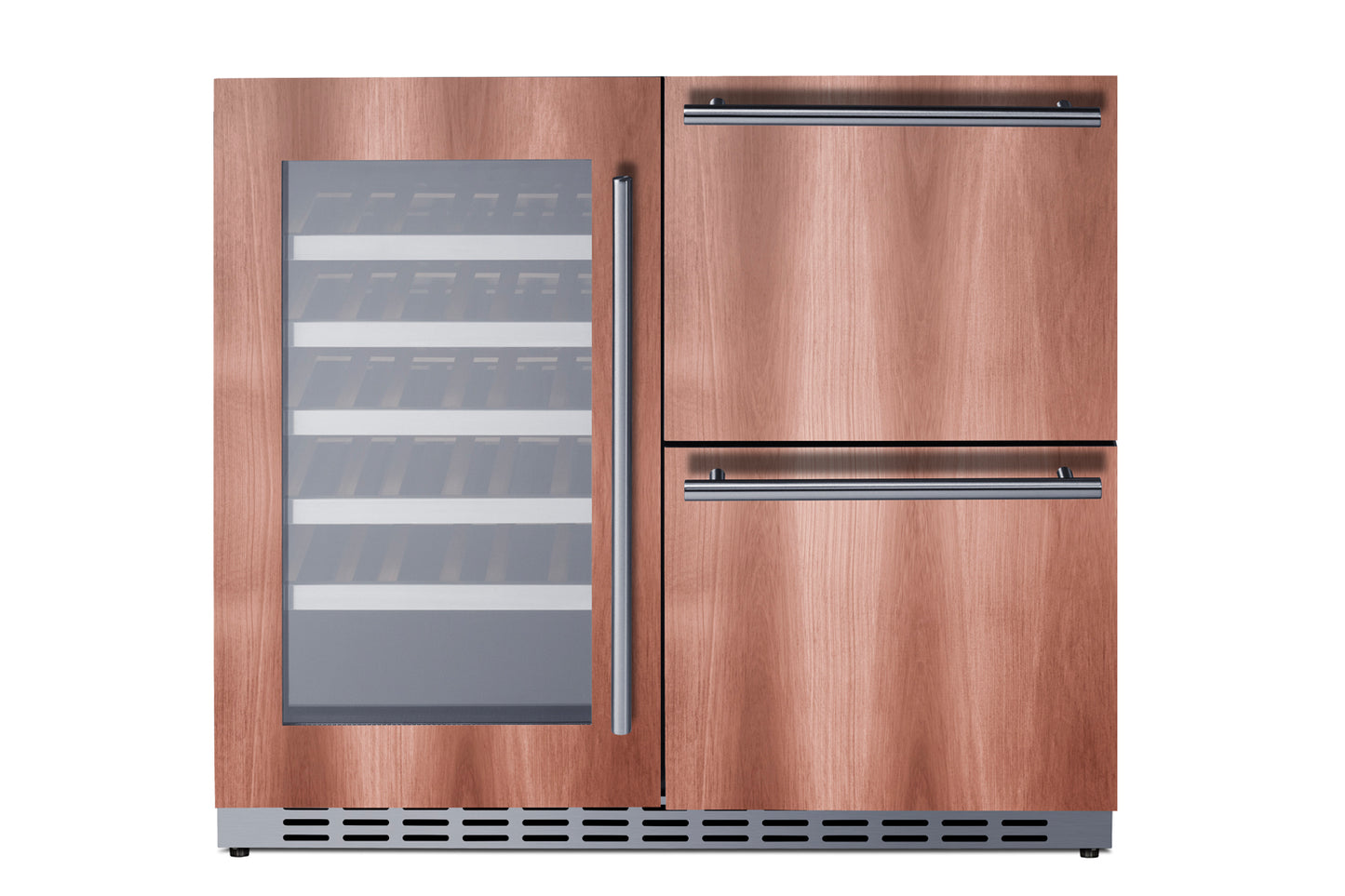 36" Wide Combination Wine Cellar & 2-Drawer Refrigerator , ADA Compliant (Panel Not Included)