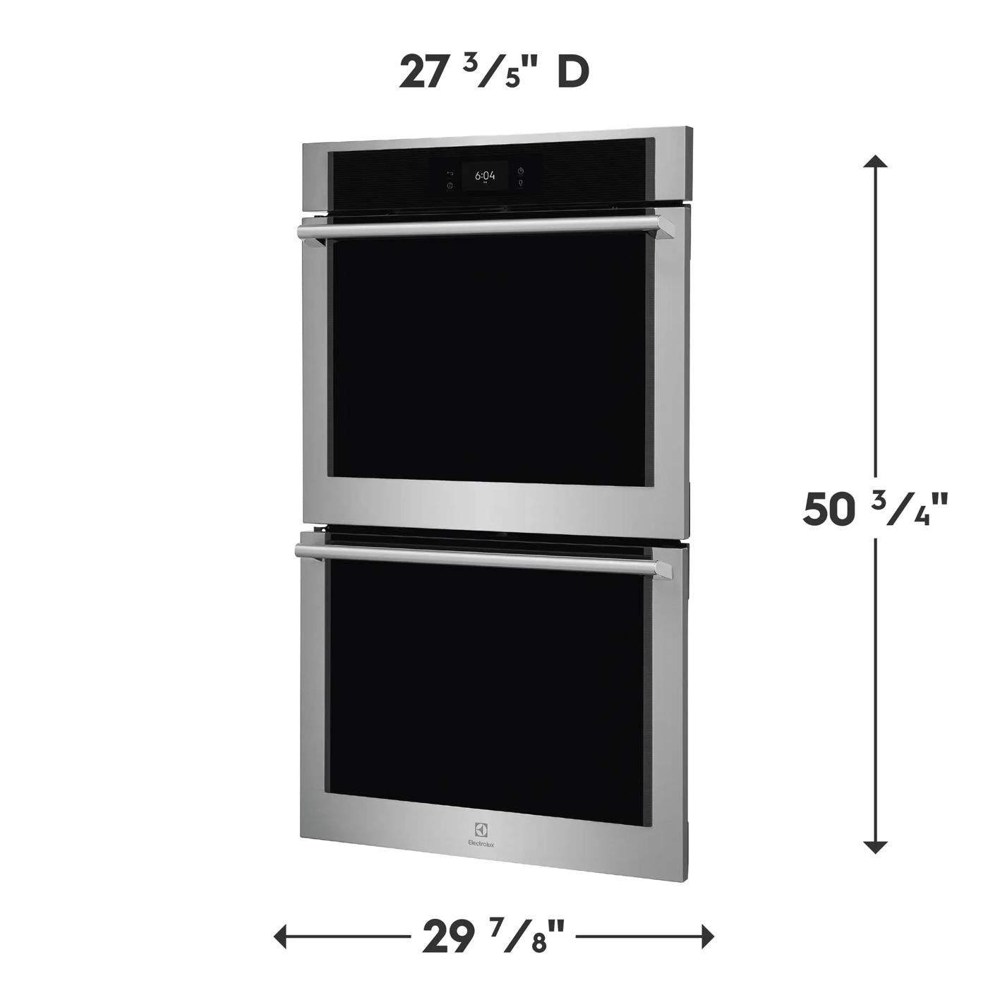 30-inch stainless steel electric double wall oven with digital controls and Air Sous Vide in kitchen appliance setting