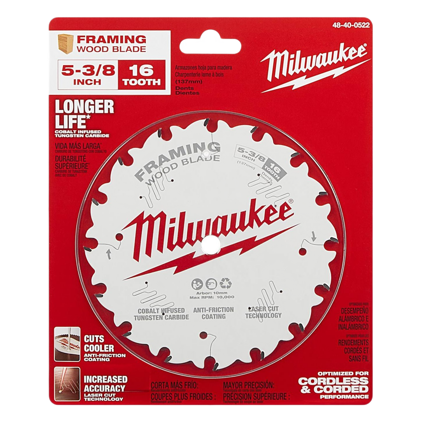 Circular saw blade with 16 teeth and anti-friction coating for woodworking and power tool accessories collections