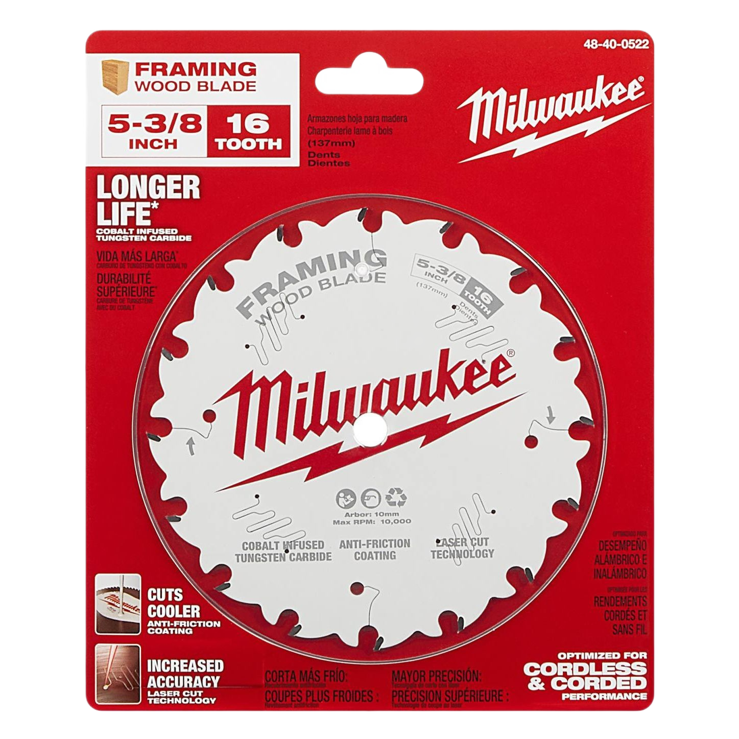 Circular saw blade with 16 teeth and anti-friction coating for woodworking and power tool accessories collections