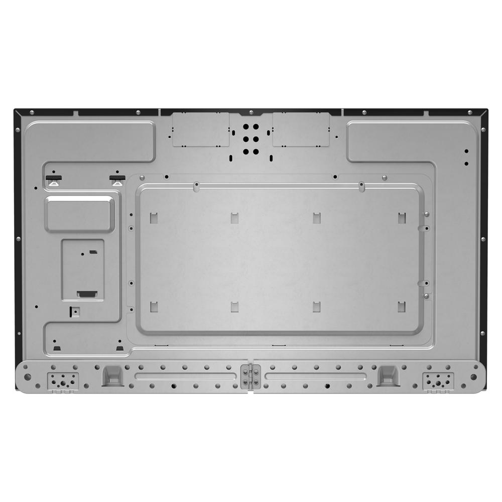 Rear view of the metal backing panel for an over-the-range microwave from kitchen appliances collection