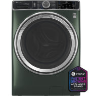 Front load smart washer in dark green with digital control panel in Washers and Appliances collections