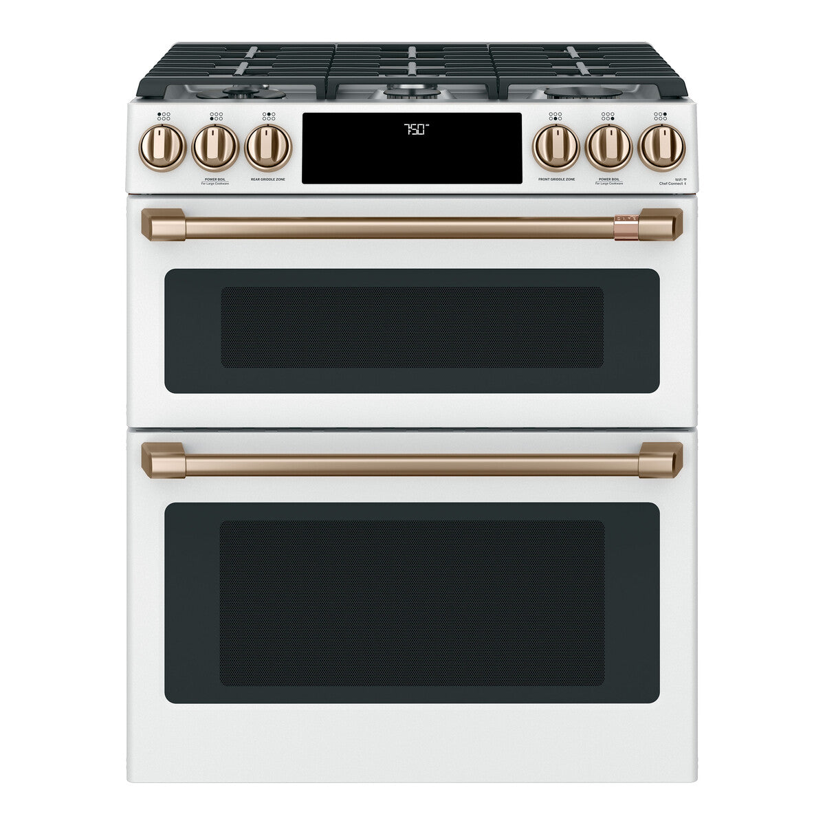 CAFÉ™ 30" Smart Slide-In, Front-Control, Gas Double-Oven Range with Convection