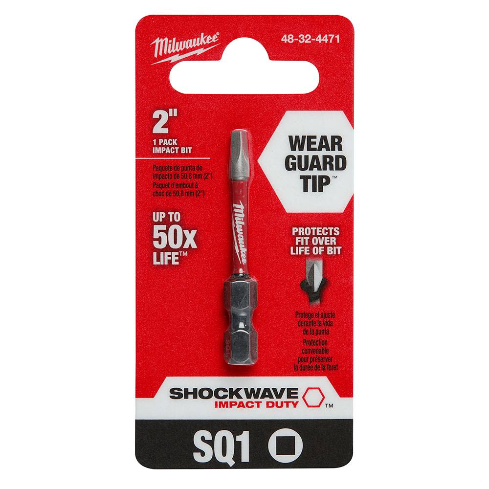 2-inch impact-rated square recess power bit with durable design for tools and home improvement projects