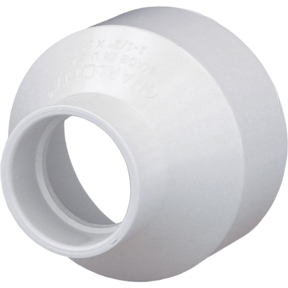 White PVC reducing coupling with 3-inch and 1-1/2 inch hubs for plumbing and pipes & fittings under $50