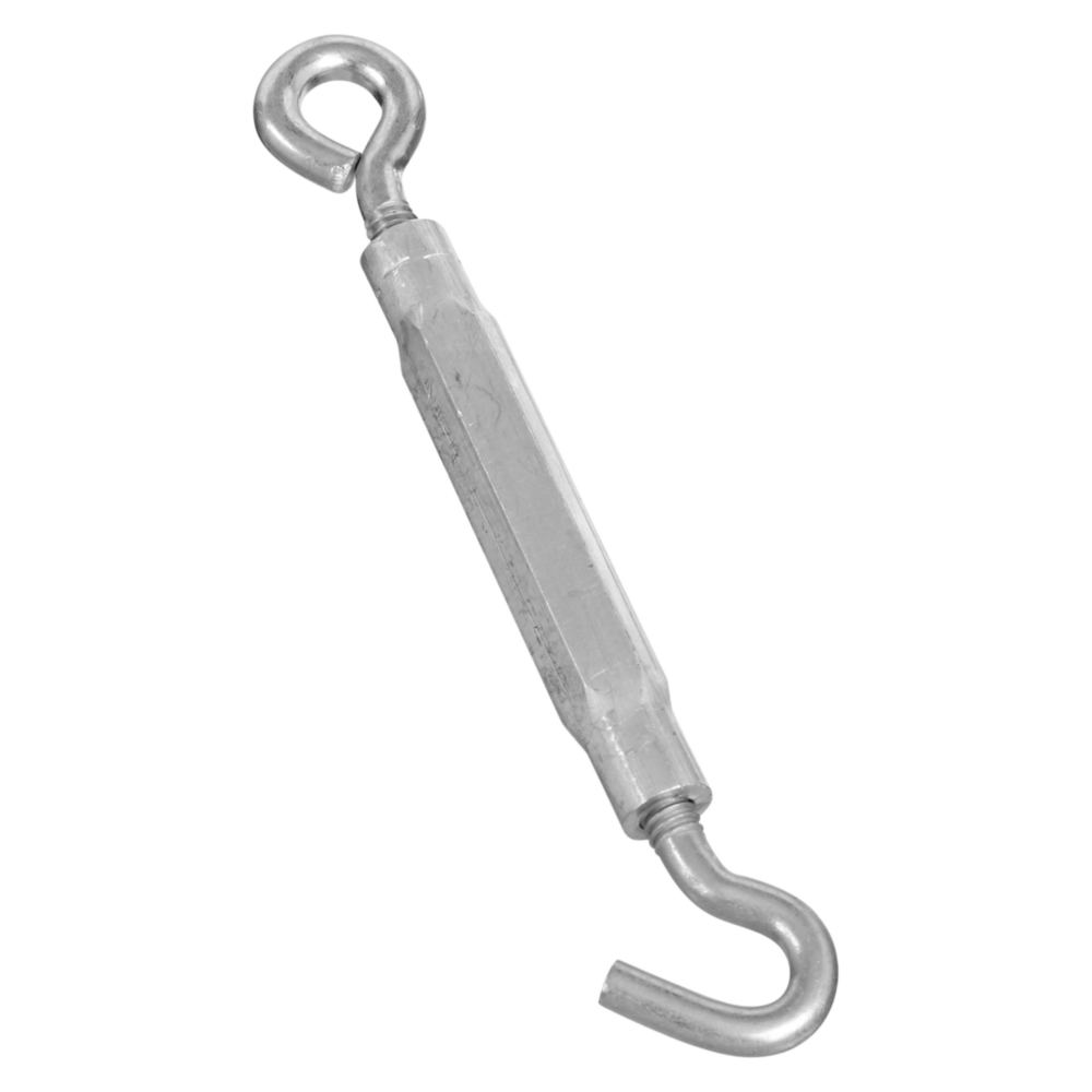 Zinc-finished hex body hook and eye turnbuckle for hardware and home improvement fastening projects under $50