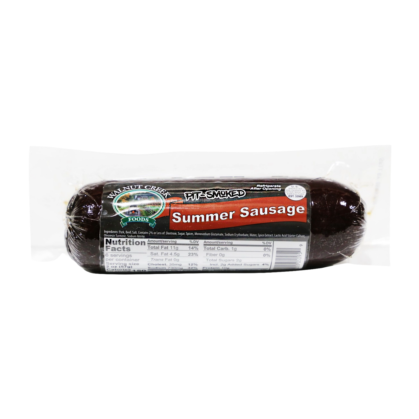Walnut Creek Pit Smoked Summer Sausage, 12 oz.