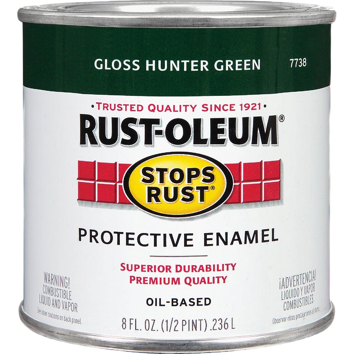 Can of hunter green oil-based protective enamel paint for rust prevention in specialty paint and home improvement collections under $50