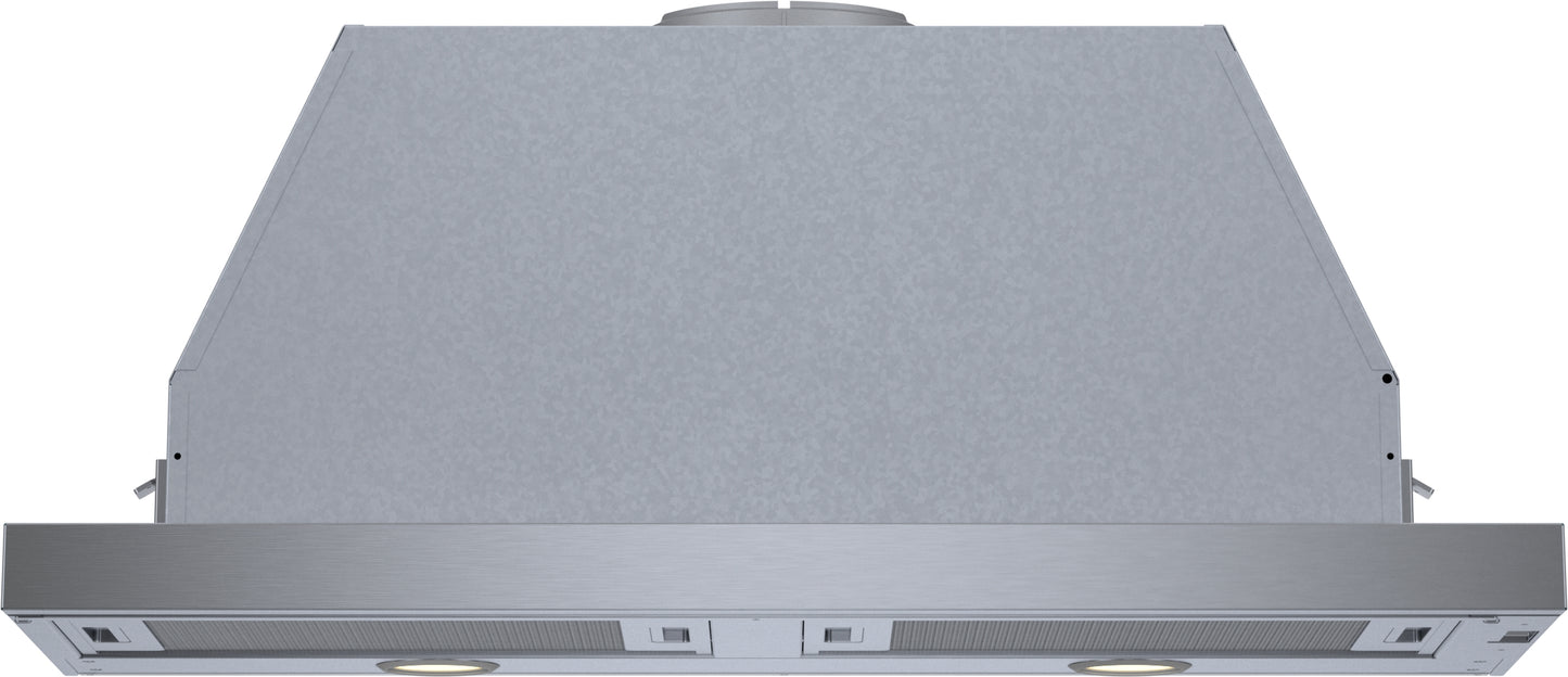 Stainless steel pull-out range hood with built-in lights and ventilation from Bosch over the range hoods at Hartville Hardware