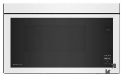 White KitchenAid over-the-range microwave with flush built-in style from built-in and kitchen appliances collections