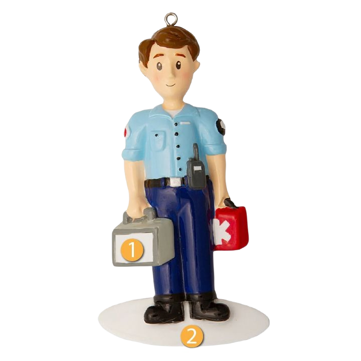 Figurine ornament of EMT in uniform holding medical bags for Christmas Ornaments & Tree Decorations under $50 collection