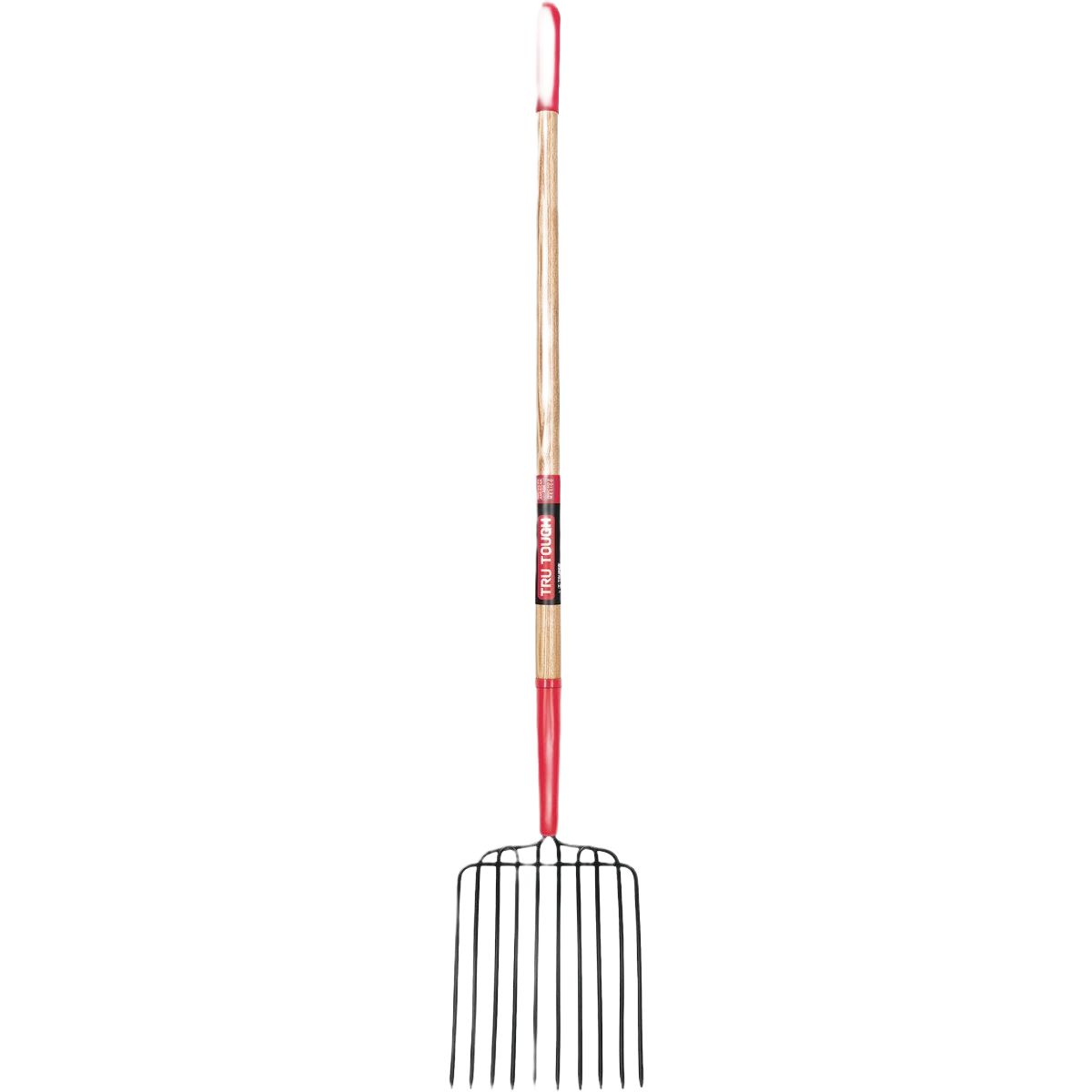 Manure and bedding fork with wooden handle and metal tines for gardening and outdoor hand tools collection