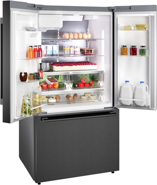 500 Series, French Door Bottom Mount Refrigerator, 36'', Black Stainless Steel