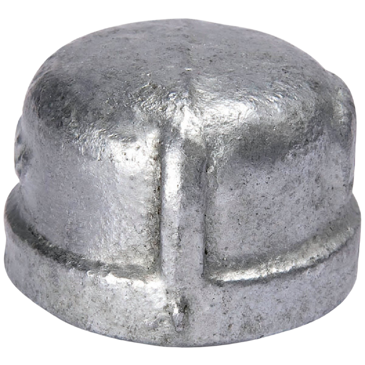 Galvanized malleable iron pipe cap designed for plumbing and galvanized fittings in under $50 collection