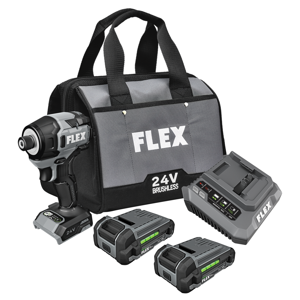 FLEX 24V 1/4" Hex Impact Driver Kit