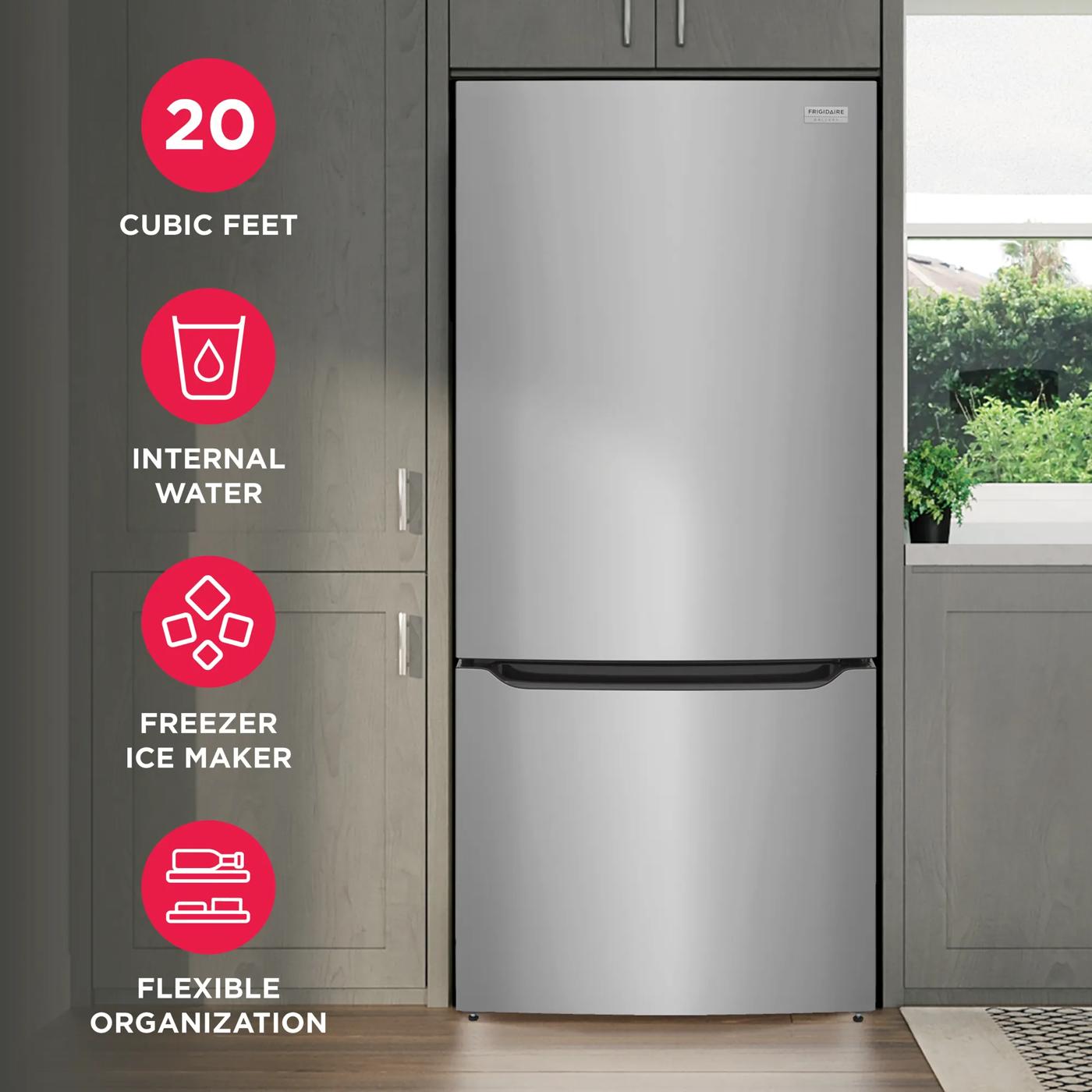 20 Cu. Ft. Standard-Depth Bottom Freezer Refrigerator