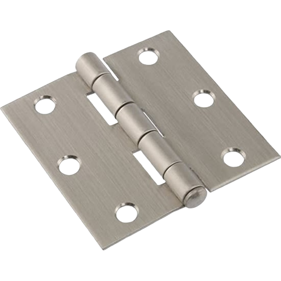 Stainless steel square corner door hinge with removable pin, suitable for residential hardware and home improvement projects