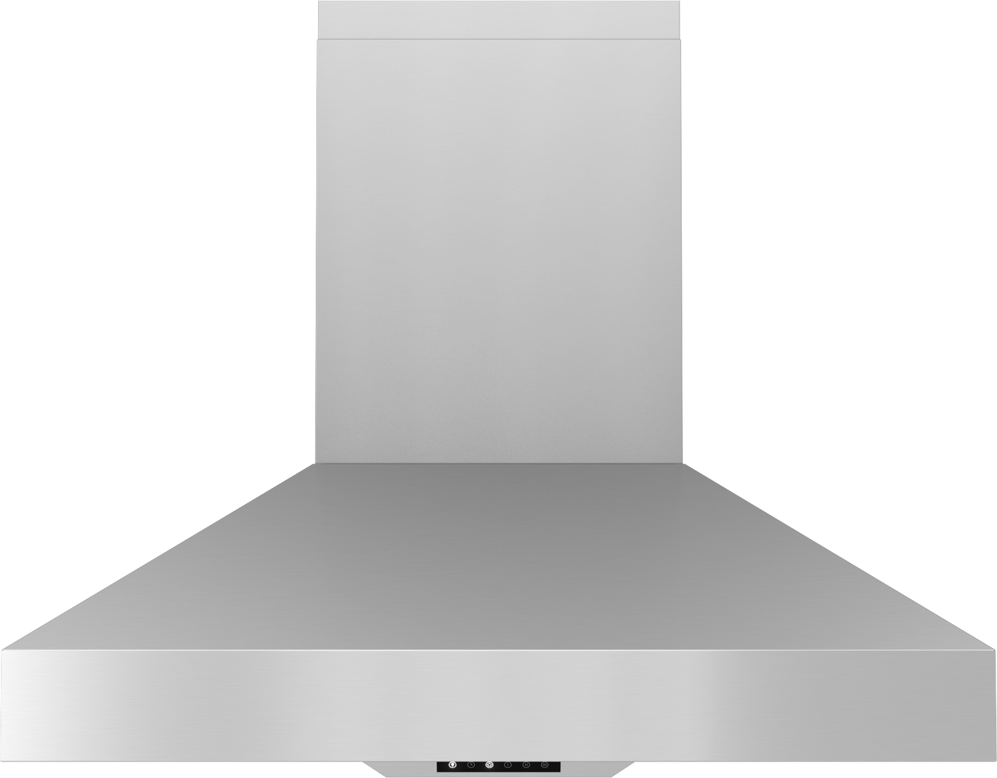 Stainless steel wall-mounted range hood with LED lighting for modern kitchens and home improvement projects