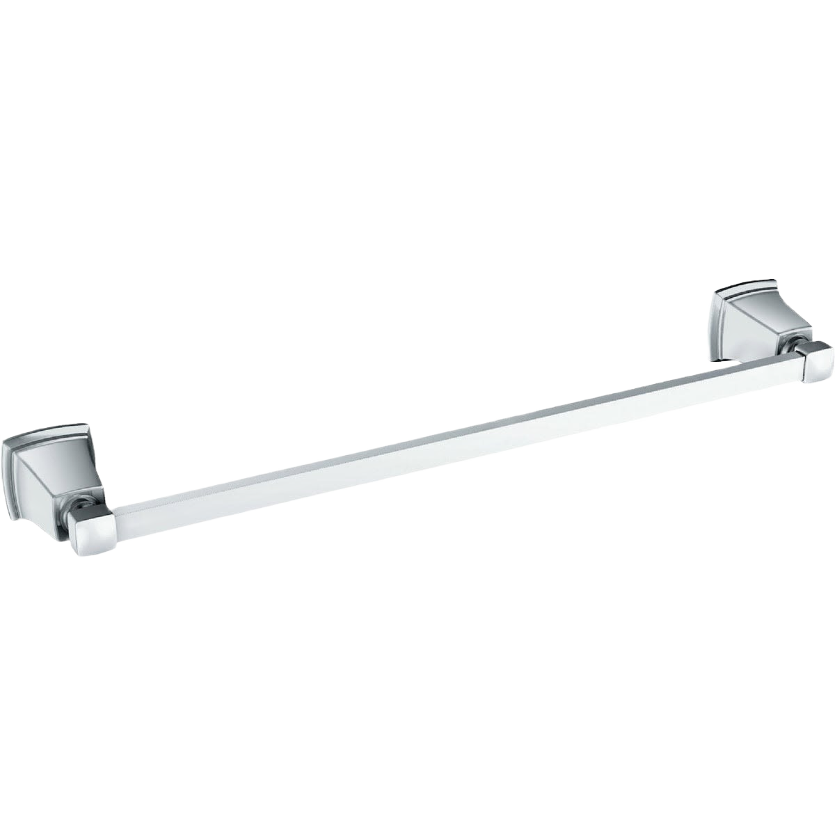 Chrome-finished metal towel bar with sleek modern design for bathroom home improvement projects