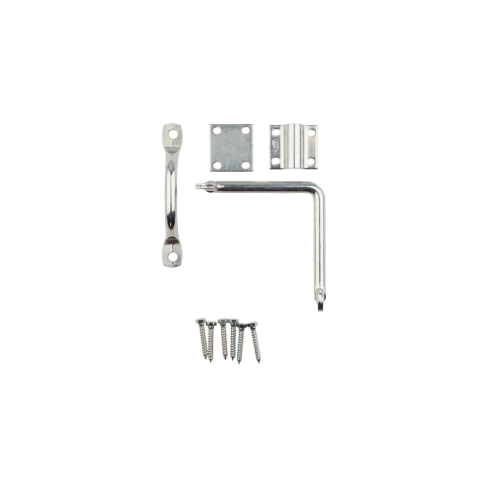 Steel door and gate latch set with mounting screws for durable closure in gate hardware and home improvement under $50