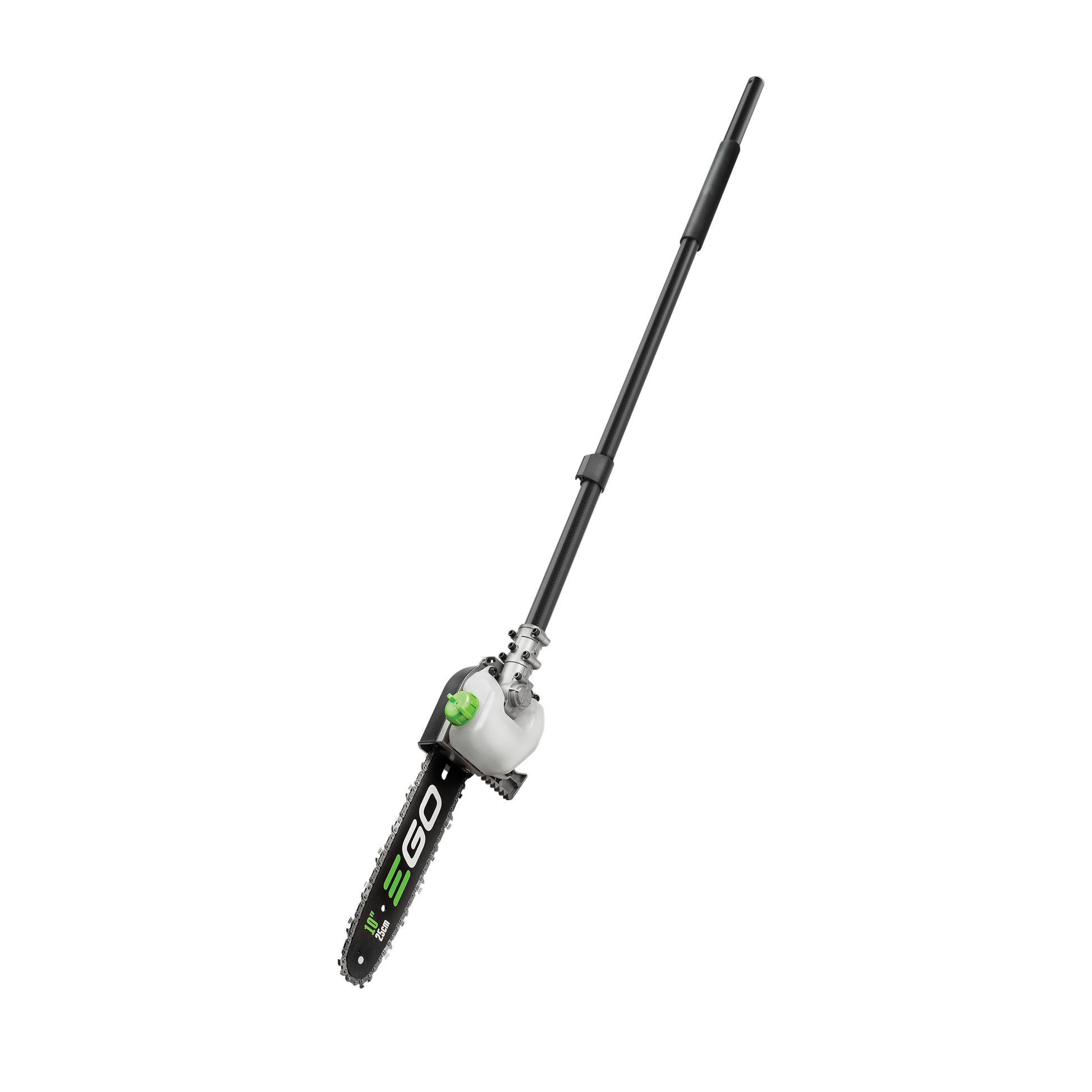 Outdoor Power Equipment carbon fiber pole saw attachment with 10-inch bar for efficient tree trimming and home improvement tasks.