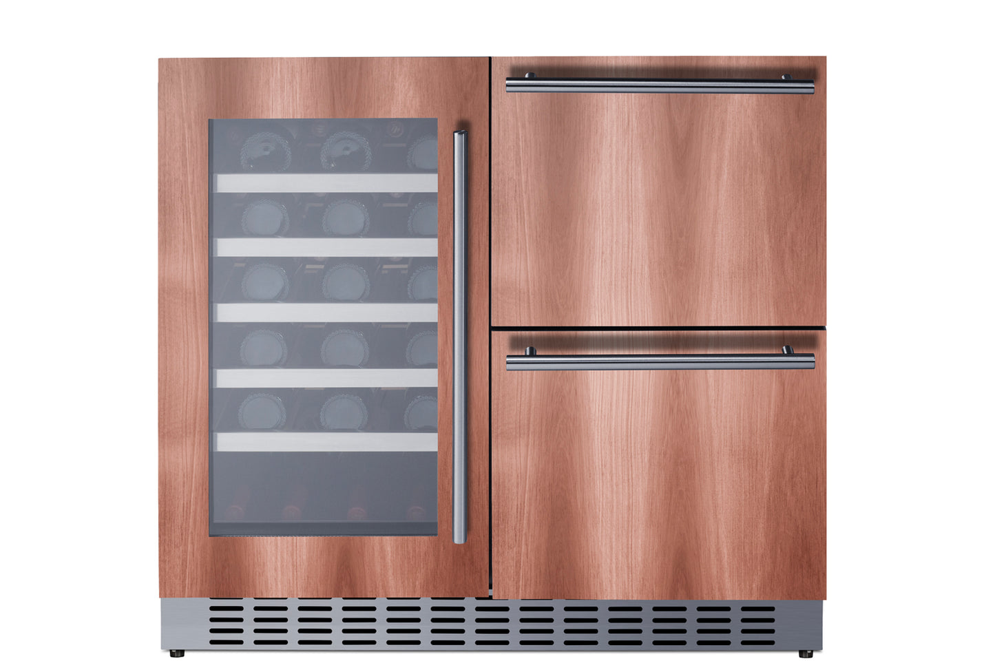 36" Wide Combination Wine Cellar & 2-Drawer Refrigerator (Panel Not Included)