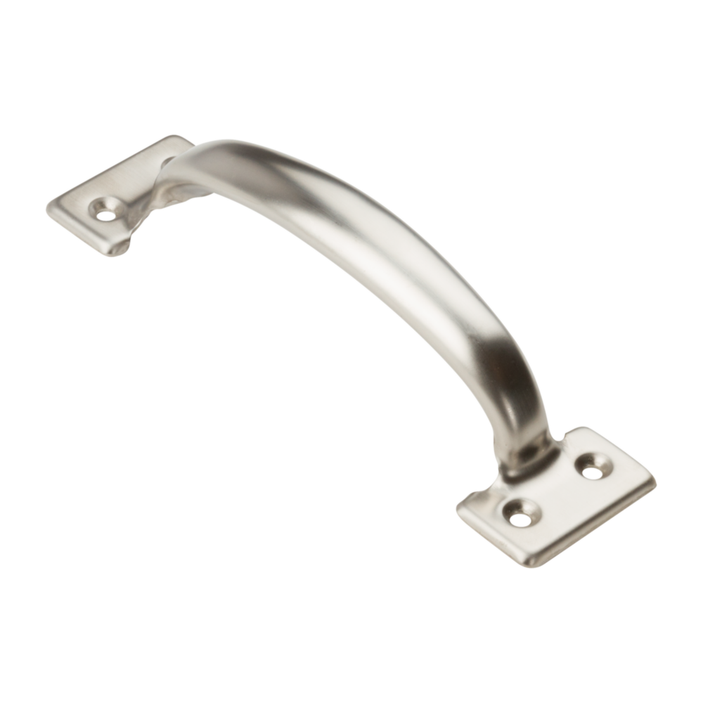 Stainless steel utility door pull with corrosion-resistant finish for versatile use in door accessories and hardware collections