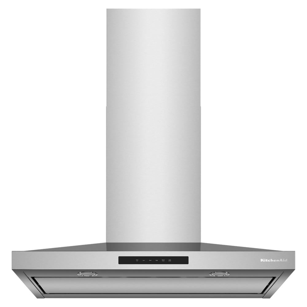 Stainless steel wall-mount kitchen canopy hood with digital controls, part of Over the Range Hoods collection at Hartville Hardware