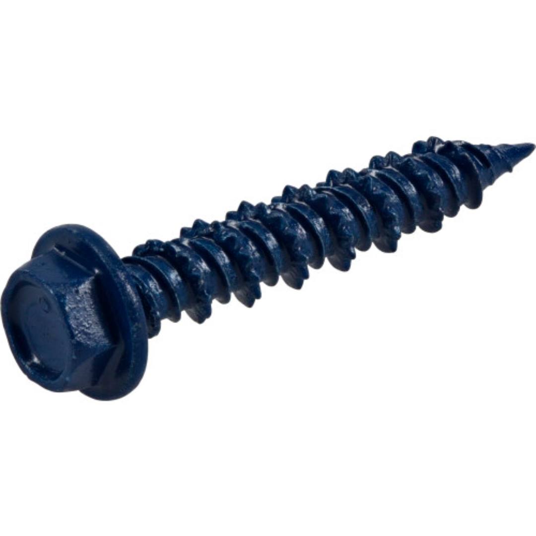 Blue hex washer-head concrete screw anchor for secure fastening in hardware and fasteners collections under $50