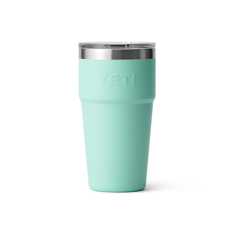 20 oz. pale aqua YETI Rambler cup with clear lid, durable drinkware for kitchen, tableware, and outdoor use