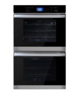 Built-in electric double wall oven with true convection, black glass and stainless steel trim in Double Wall Ovens collection