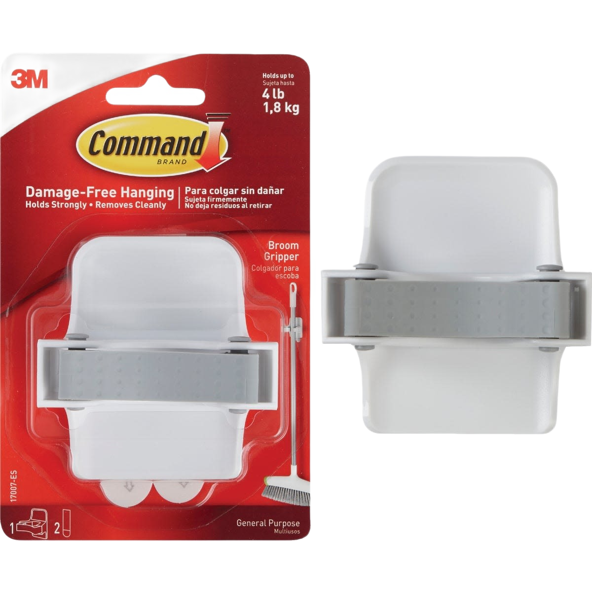 3M Command rubber grip hook in red packaging for damage-free hanging in hardware and fasteners collections