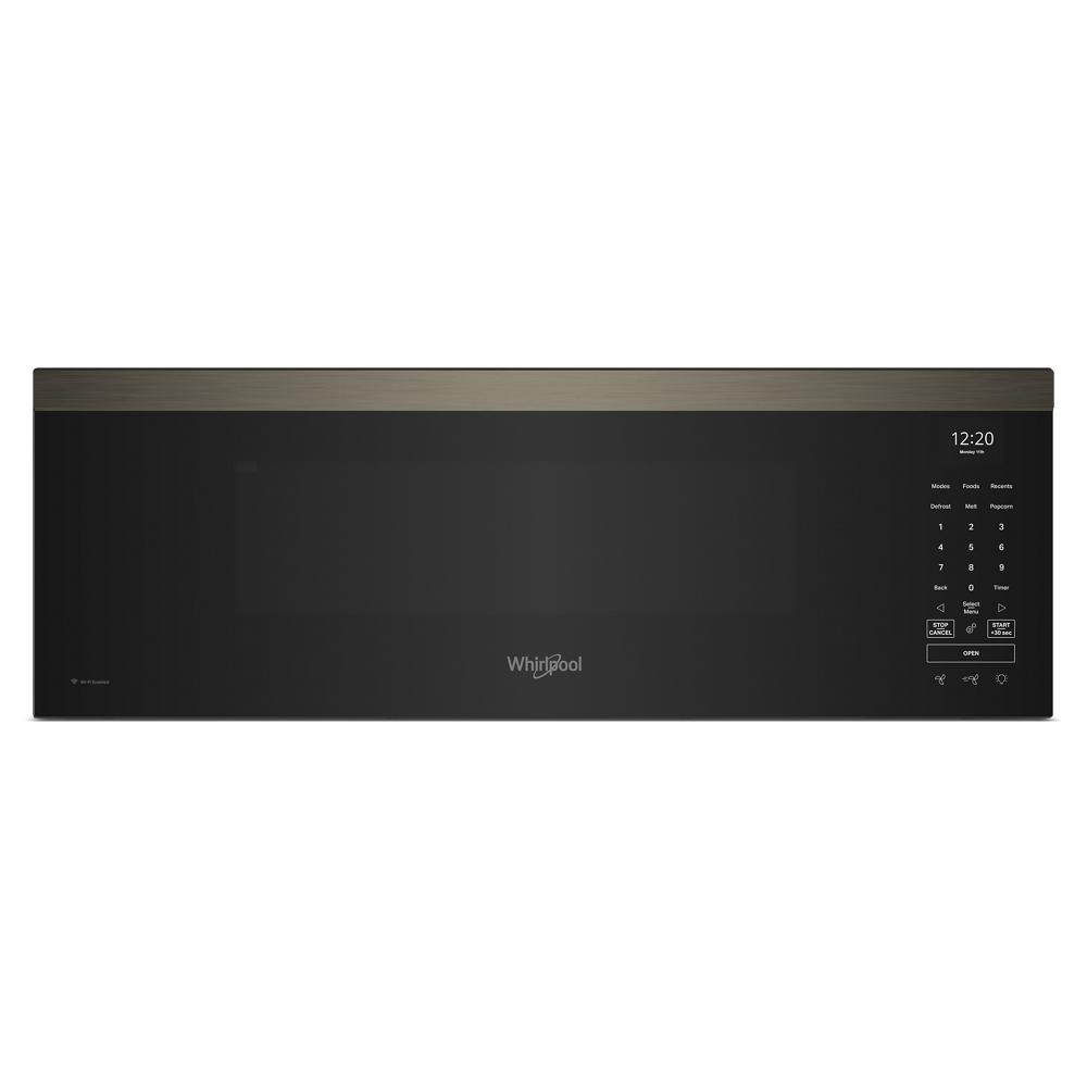 Black smart low profile over-the-range microwave with touch controls in Microwaves at Hartville Hardware