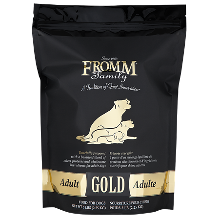 Black and gold pouch of Fromm Gold Adult dry dog food in Pet Food and Dog Food collections