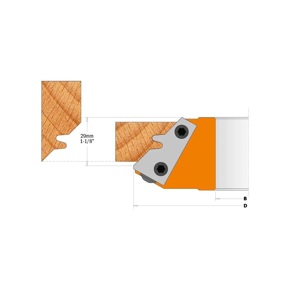 CMT Orange Tools 43x23x2mm Pair Of Knives For 45° Lock Miter