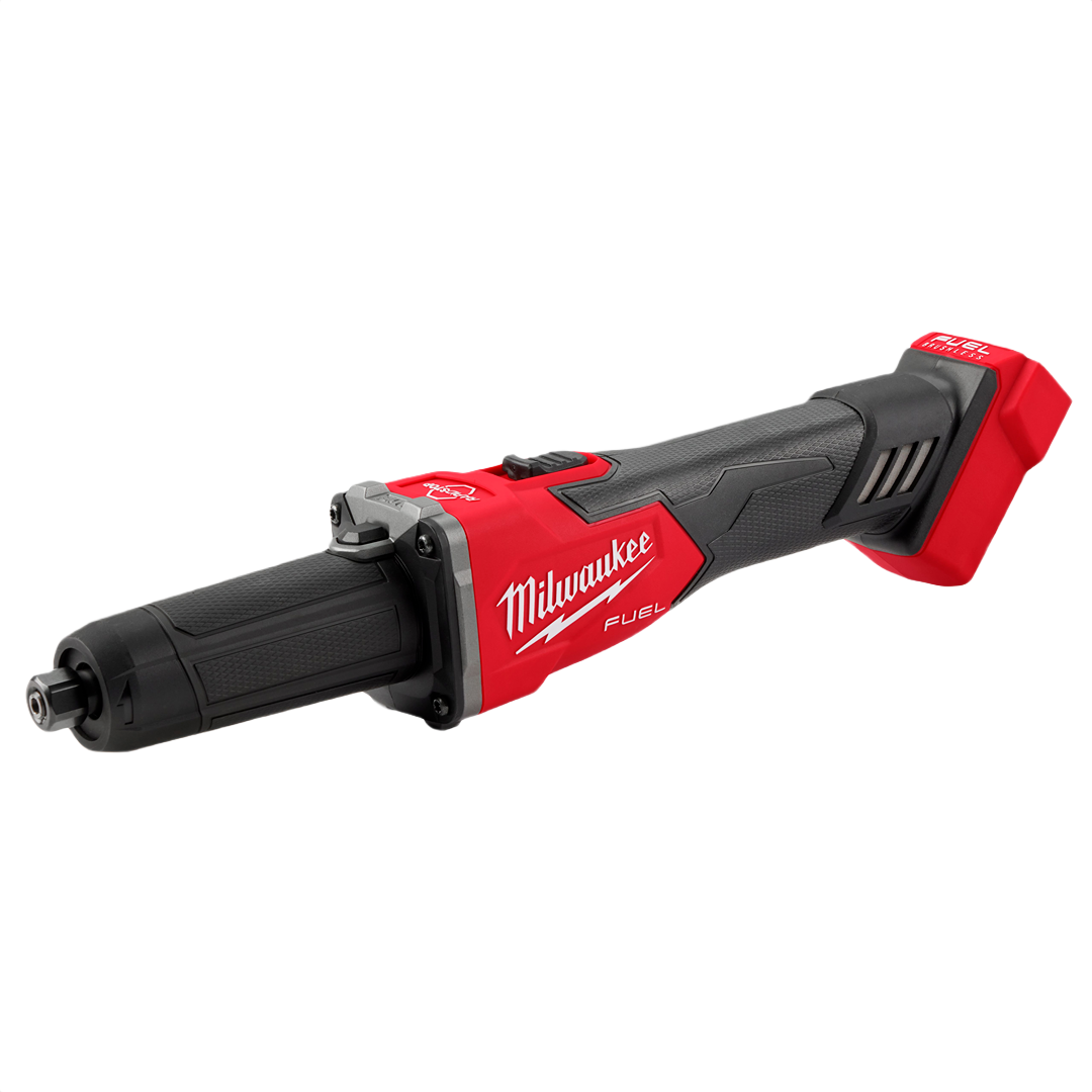 Cordless red and black die grinder with slide switch for precision grinding in tools and home improvement tasks